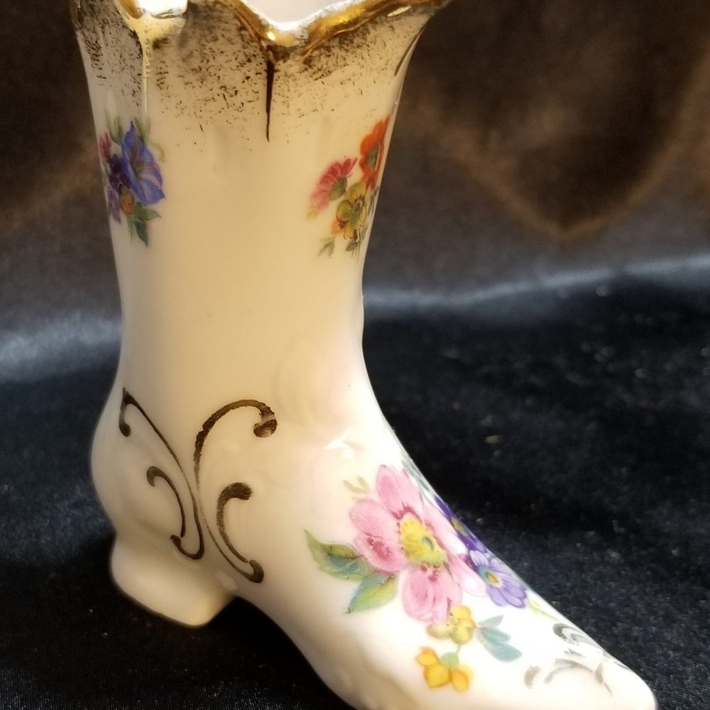 Vintage Germany Elfinware Porcelain Miniature Boot